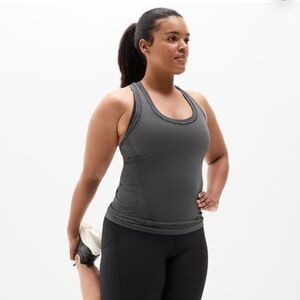 Athleta Momentum Seamless Tank Body-skimming stretch in heather grey size 1X NEW